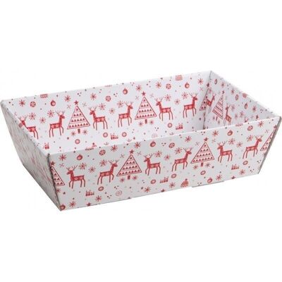 Christmas white cardboard basket-A098