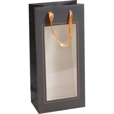 Cardboard bag 'Degustation' for 2 bottles + window-A732