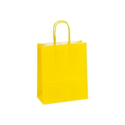 Kraft bag 90g yellow twisted handles-C138