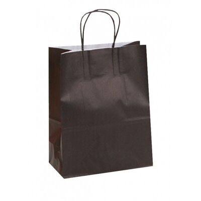 Sac kraft 90g noir poignees torsadees-C140