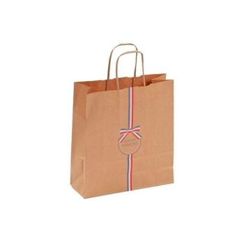 Sac kraft 90g Produits francais poignees torsadees-C142