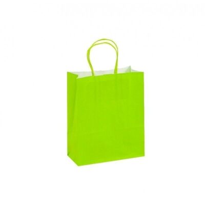 Kraft bag 90g green twisted handles-C147