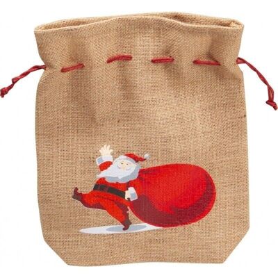 Santa Claus jute pouch with cord-C213