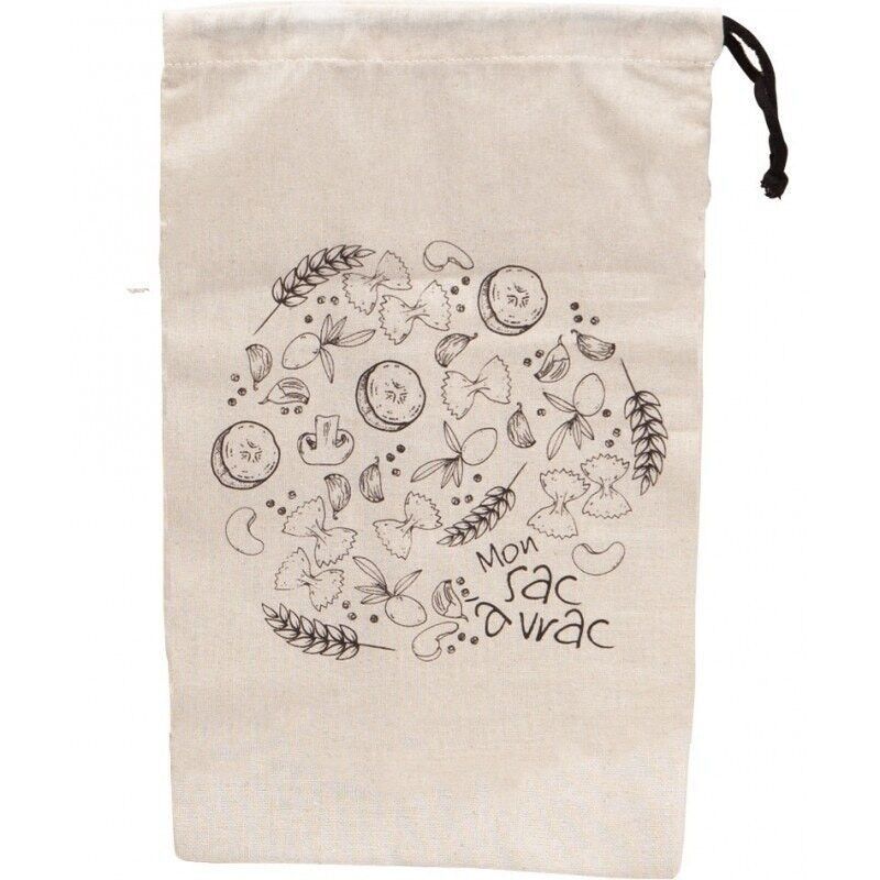 La mia borsa sfusa in cotone con coulisse nera-C220