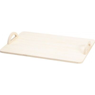 Rectangular tray in natural wood with 2 handles-C247