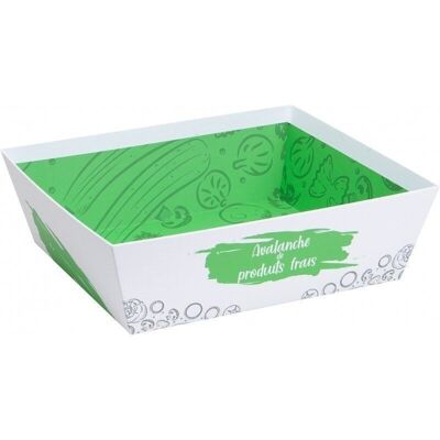 Korb aus kältebeständigem FSC-Karton in Weiß und Grün-C278