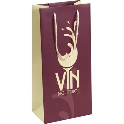 FSC cardboard bag 'VIN TASTING' for 2 bottles-C712