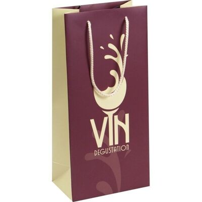 Sac carton FSC 'VIN DEGUSTATION' pour 2 bouteilles-C712