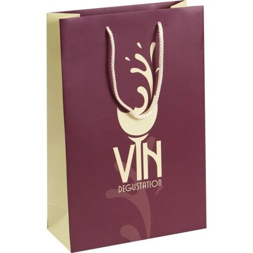 Sac carton FSC 'VIN DEGUSTATION' pour 3 bouteilles-C713