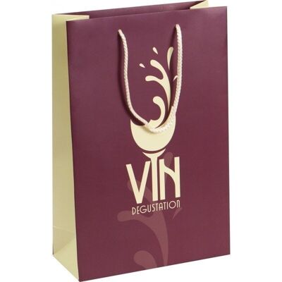 FSC cardboard bag 'VIN TASTING' for 3 bottles-C713