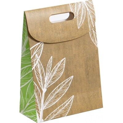Cardboard box kraft deco natural leaf-Y712