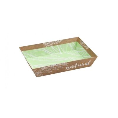 Kraft cardboard basket deco natural leaf-Y715