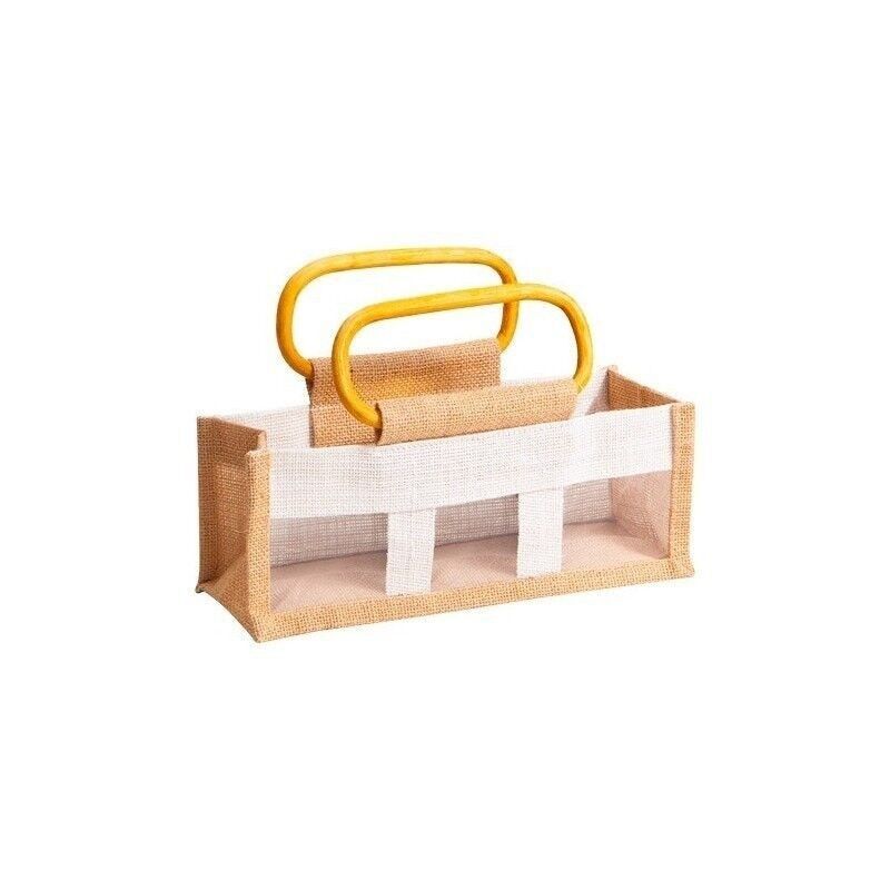 SACCO IN JUTA NATURALE E BIANCA + PVC-Z209