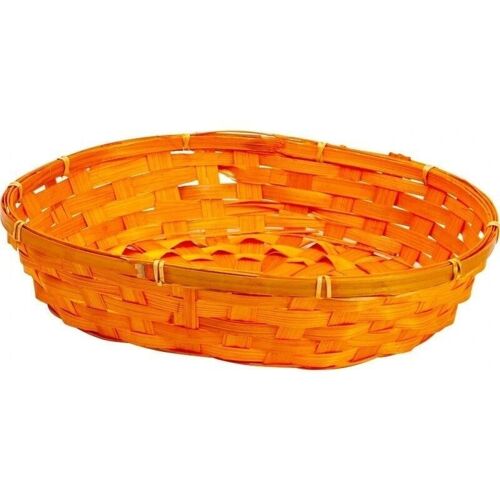 Corbeille ovale en bambou orange-337H