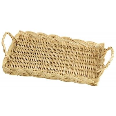 Solid wicker cheese tray with 2 handles-342F