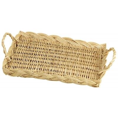 Solid wicker cheese tray with 2 handles-345F