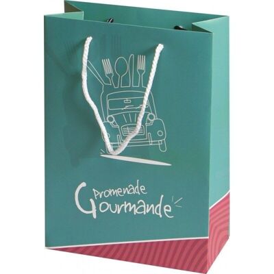 Sac carton FSC vert 'Promenade gourmande'-804G