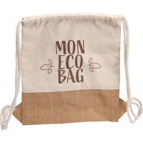 Sac a dos en jute et coton Mon eco bag-C192