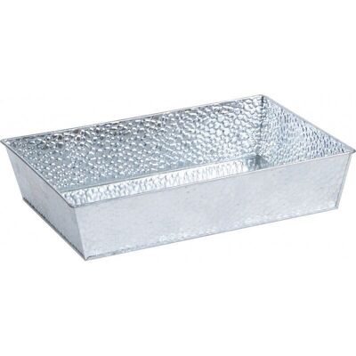 Rectangular basket in zinc-look metal-Y269