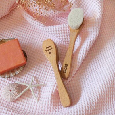 Wooden facial cleansing brush