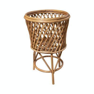 MACETERO RATTAN NATURAL TRENZADO A MANO CON PATAS 30X30X50 MADIKWE