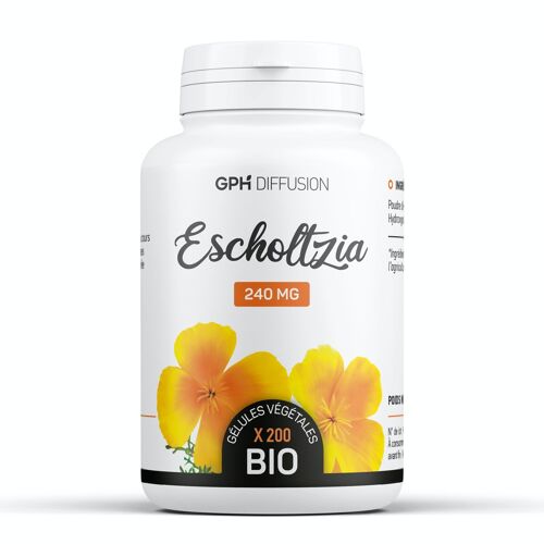 Escholtzia Biologique - 240 mg - 200 gélules végétales