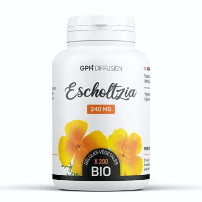Escholtzia Orgánica - 240 mg - 200 cápsulas vegetarianas