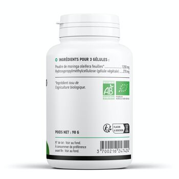 Moringa Biologique - 400 mg - 200 gélules végétales 3