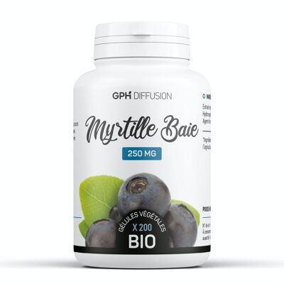 Myrtille baie Biologique - 250 mg - 200 gélules végétales