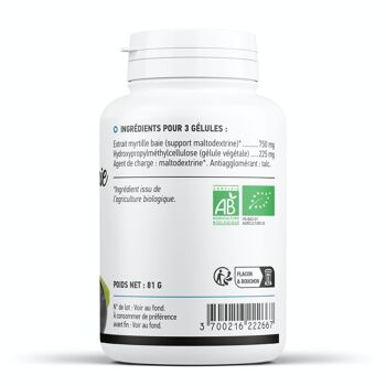 Myrtille baie Biologique - 250 mg - 200 gélules végétales 3