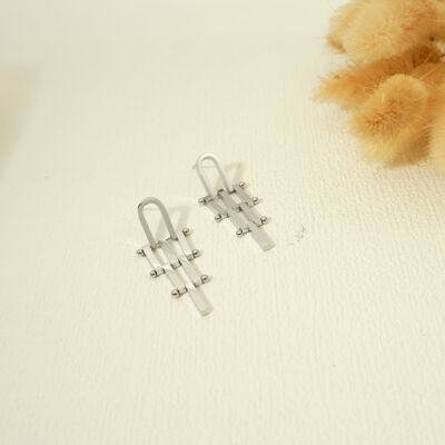 Flat silver earrings