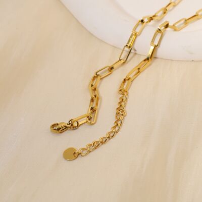 Golden rectangle link necklace