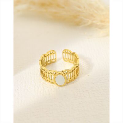 Goldener Ring aus Perlmutt