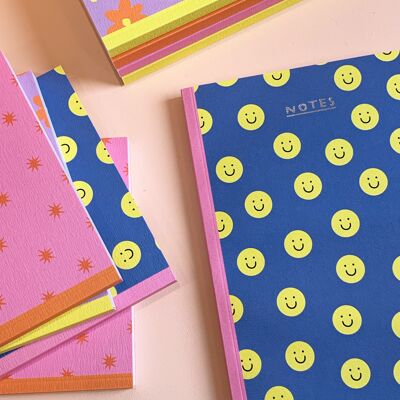 Happy Face Notebook - Smiley Face - Journal - Notes - Cute - Fun - Stationery
