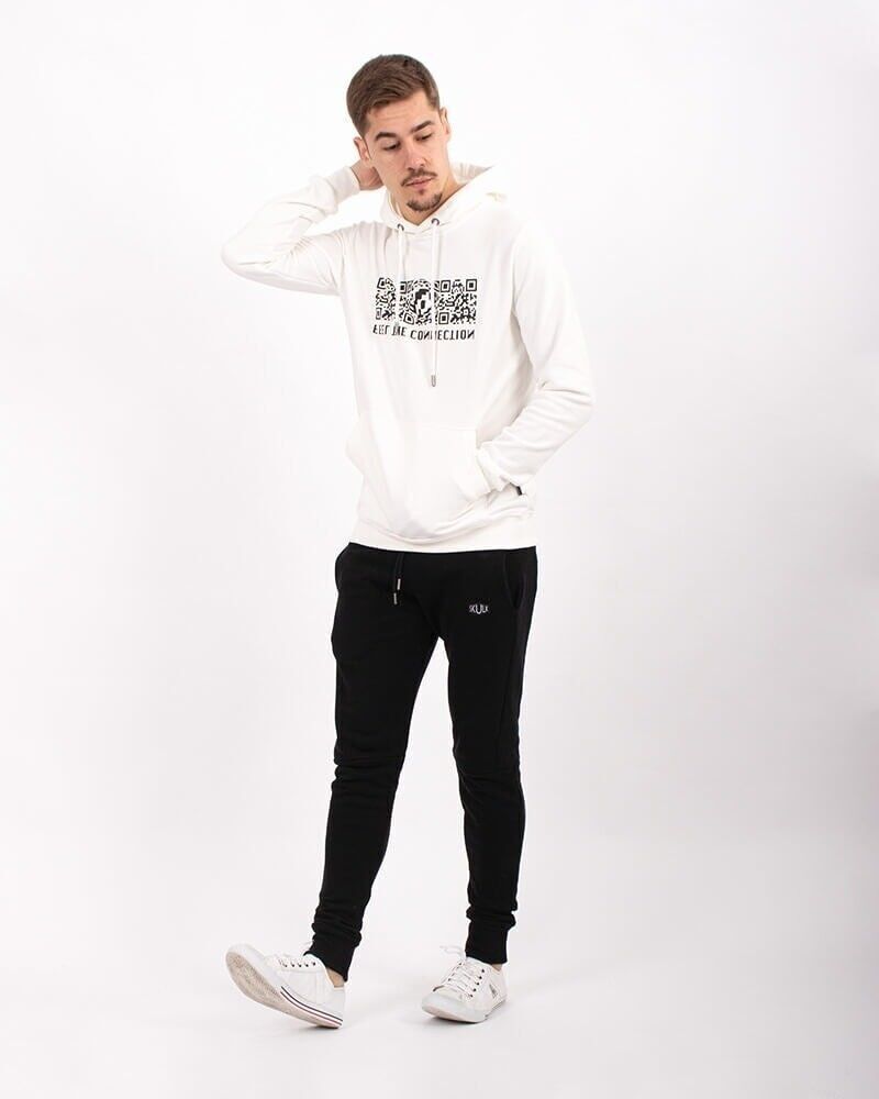 Felpa con cappuccio Qr-H Off White