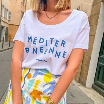 Tshirt femme en coton bio imprimé Méditerranéenne 4