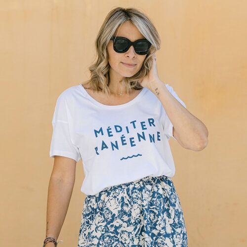 Tshirt femme en coton bio imprimé Méditerranéenne