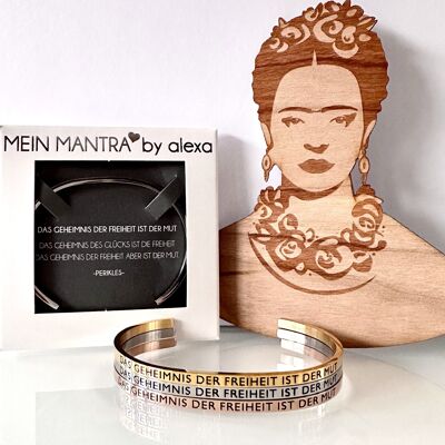 THE SECRET OF FREEDOM IS COURAGE, bangle stainless steel, silver, rosé, gold