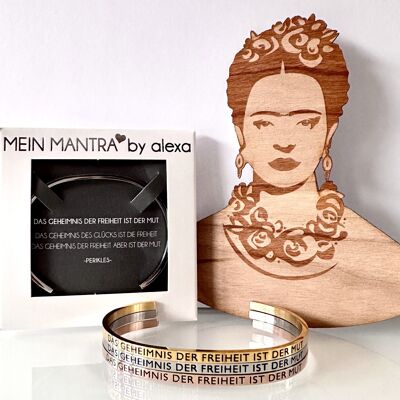 THE SECRET OF FREEDOM IS COURAGE, bangle stainless steel, silver, rosé, gold