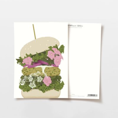 Hamburger da cartolina con fiori, certificato FSC