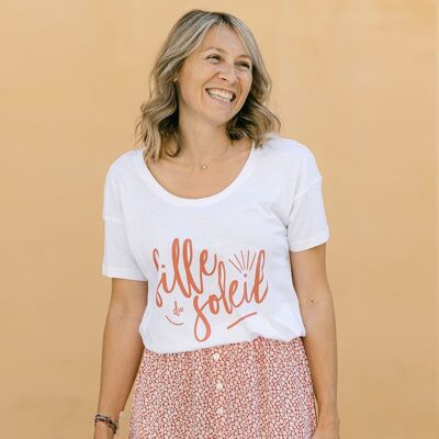 Women's printed organic cotton tshirt Girl of the Sun