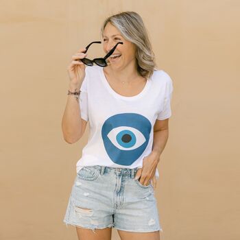 Tshirt femme en coton bio imprimé Oeil 1