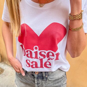 Tshirt femme en coton bio imprimé Baiser Salé 3