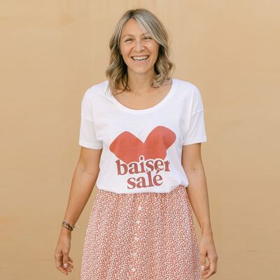 Women's organic cotton tshirt with Baiser Salé print