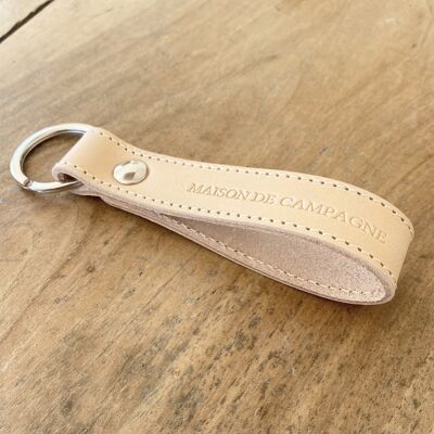 Natural leather key ring "Country House"