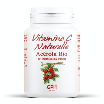 Vitamine C naturelle Acérola Biologique - 175 mg - 30 comprimés 1