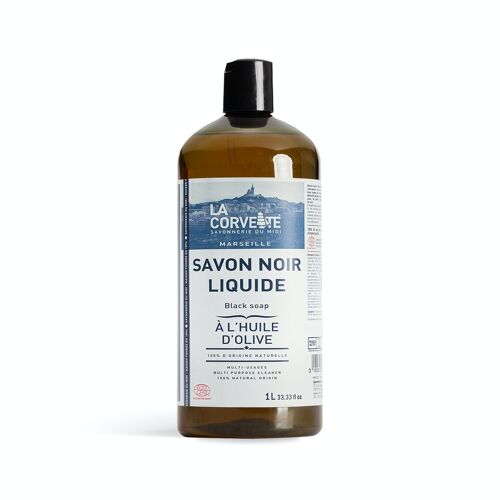 Savon noir liquide SANS PARFUM à l’huile d’olive – 1L – Ecodétergent