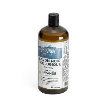 Savon noir liquide LAVANDE à l’huile de lin – 1L – Ecodétergent 3