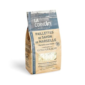 Savon de Marseille en paillettes – Mix EXTRA PUR et OLIVE – 750g 1