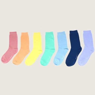 Women's Pastel Rainbow Bamboo 7 Pack Sock Box